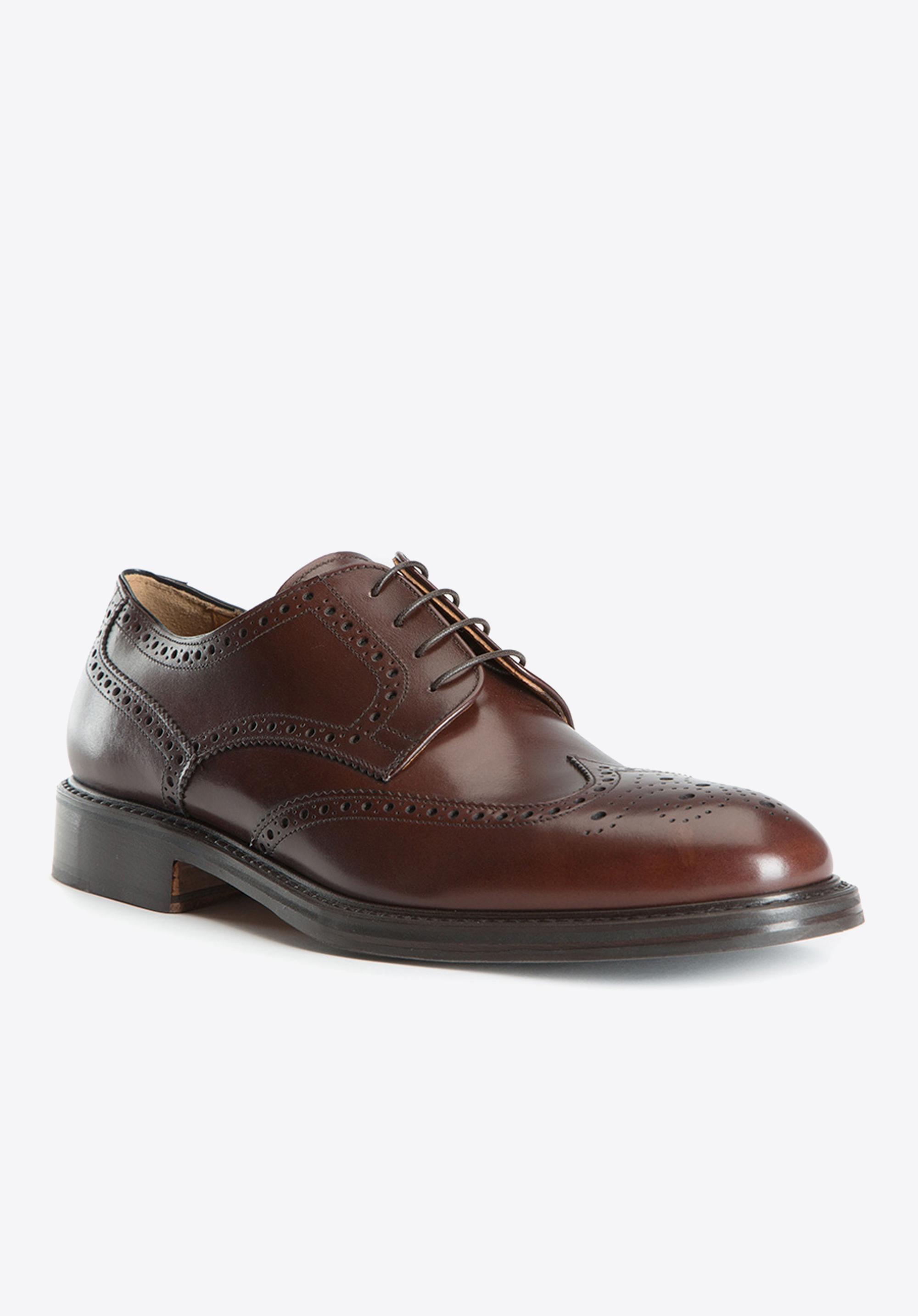 Pánske kožené brogue topánky, tmavohnedá, BM-B-501-4-41, Obrázok 1