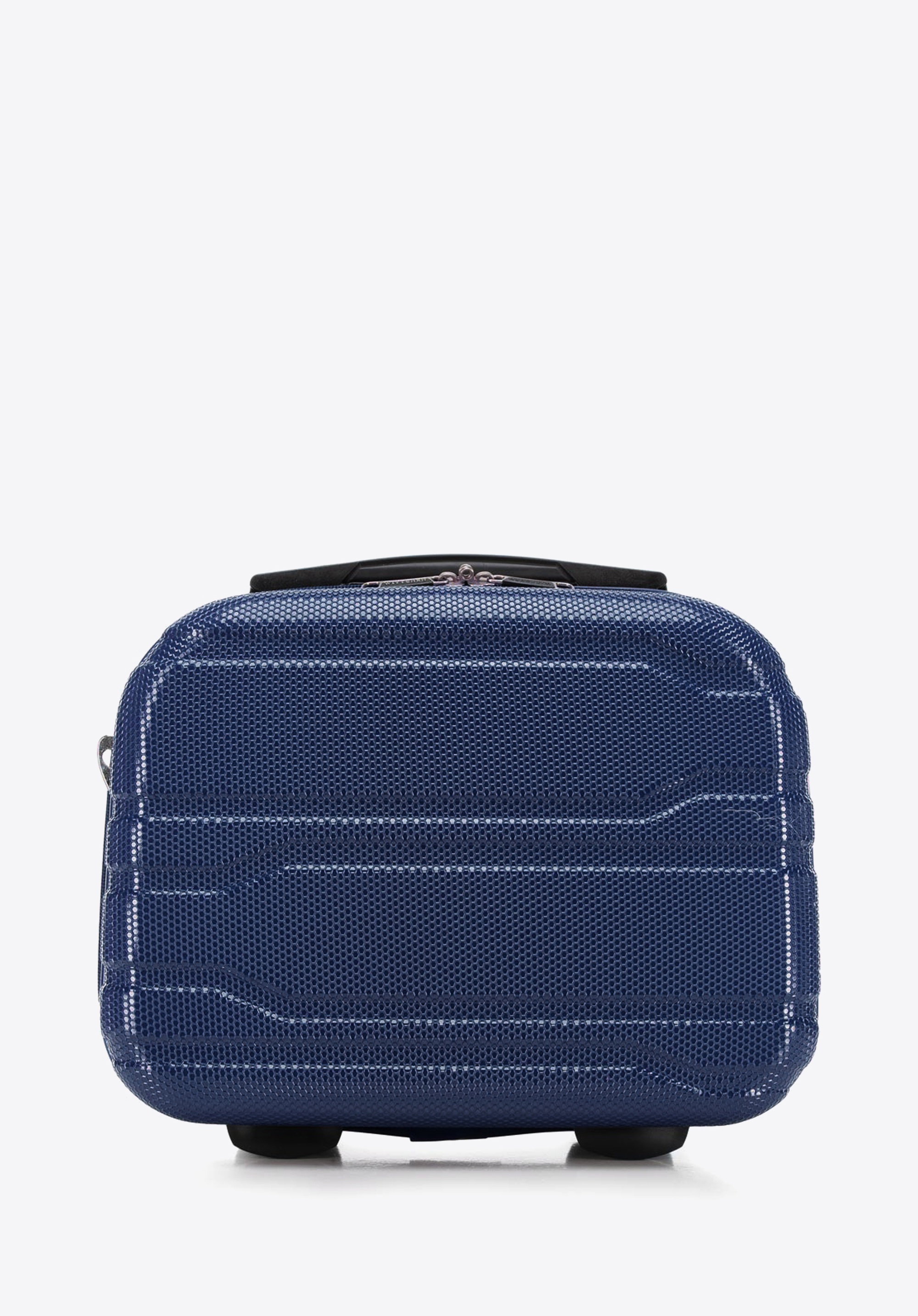 Cestovná kozmetická taška z polykarbonátu s reliéfom, tmavomodrá, 56-3P-984-91, Obrázok 1