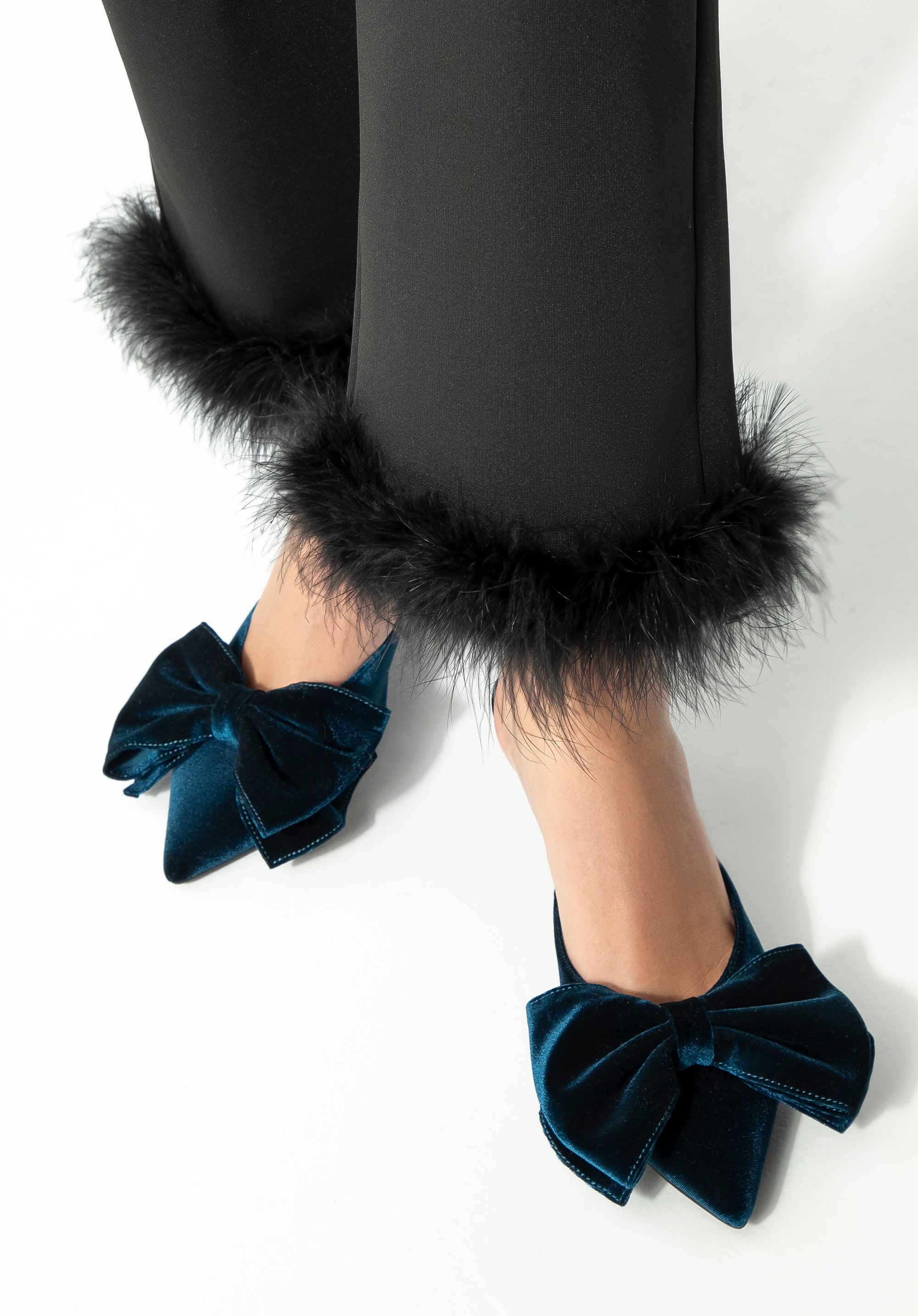 Dámske mulové topánky na podpätku s detailom mašle, tmavomodrá, 99-DP-600-N-35, Obrázok 1