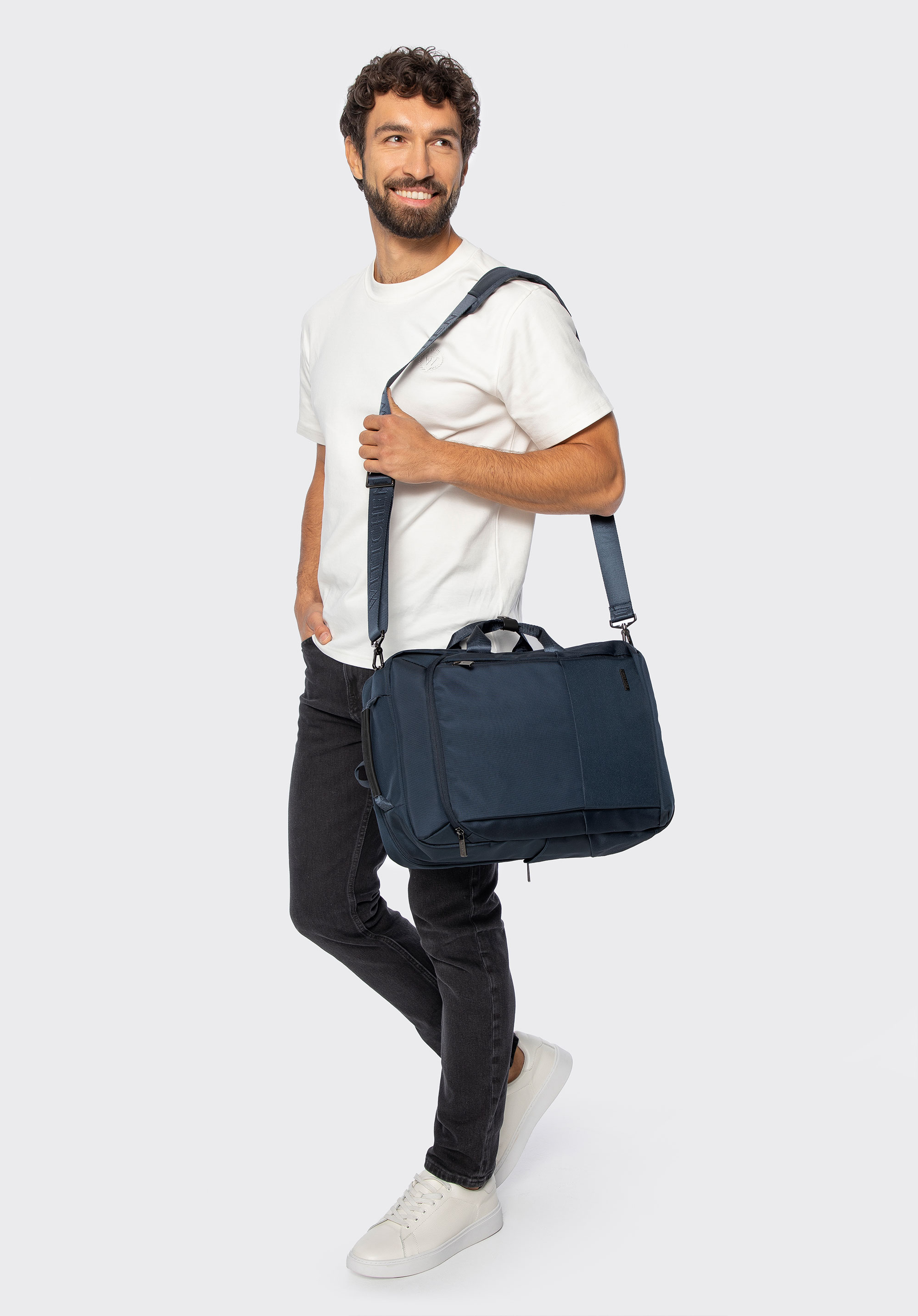 Pánsky multifunkčný 2-v-1 príručný batoh do lietadla, tmavomodrá, 29-3P-226-7, Obrázok 1