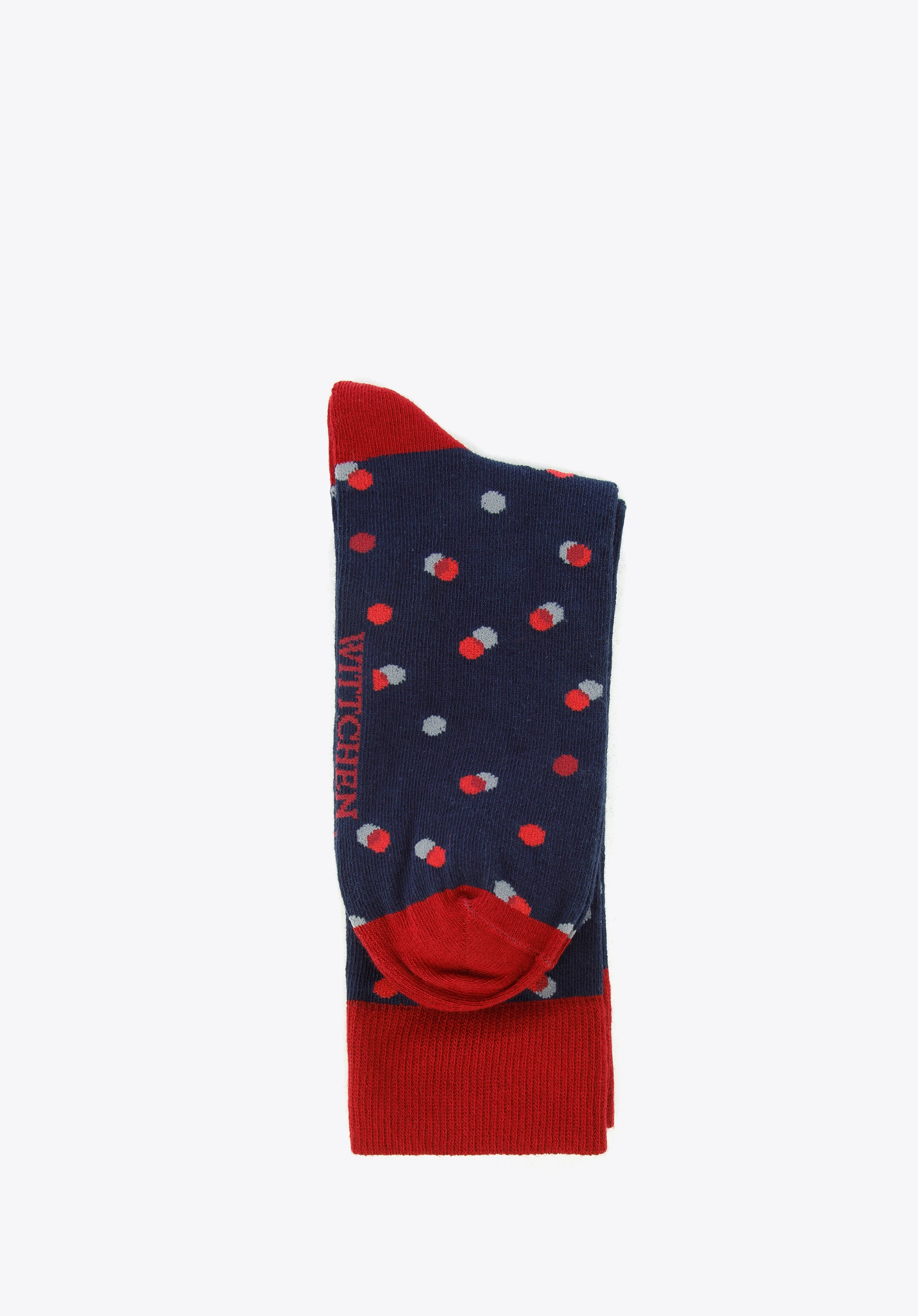 Pánske ponožky s bodkami, tmavomodro-červená, 96-SM-050-X4-40/42, Obrázok 1