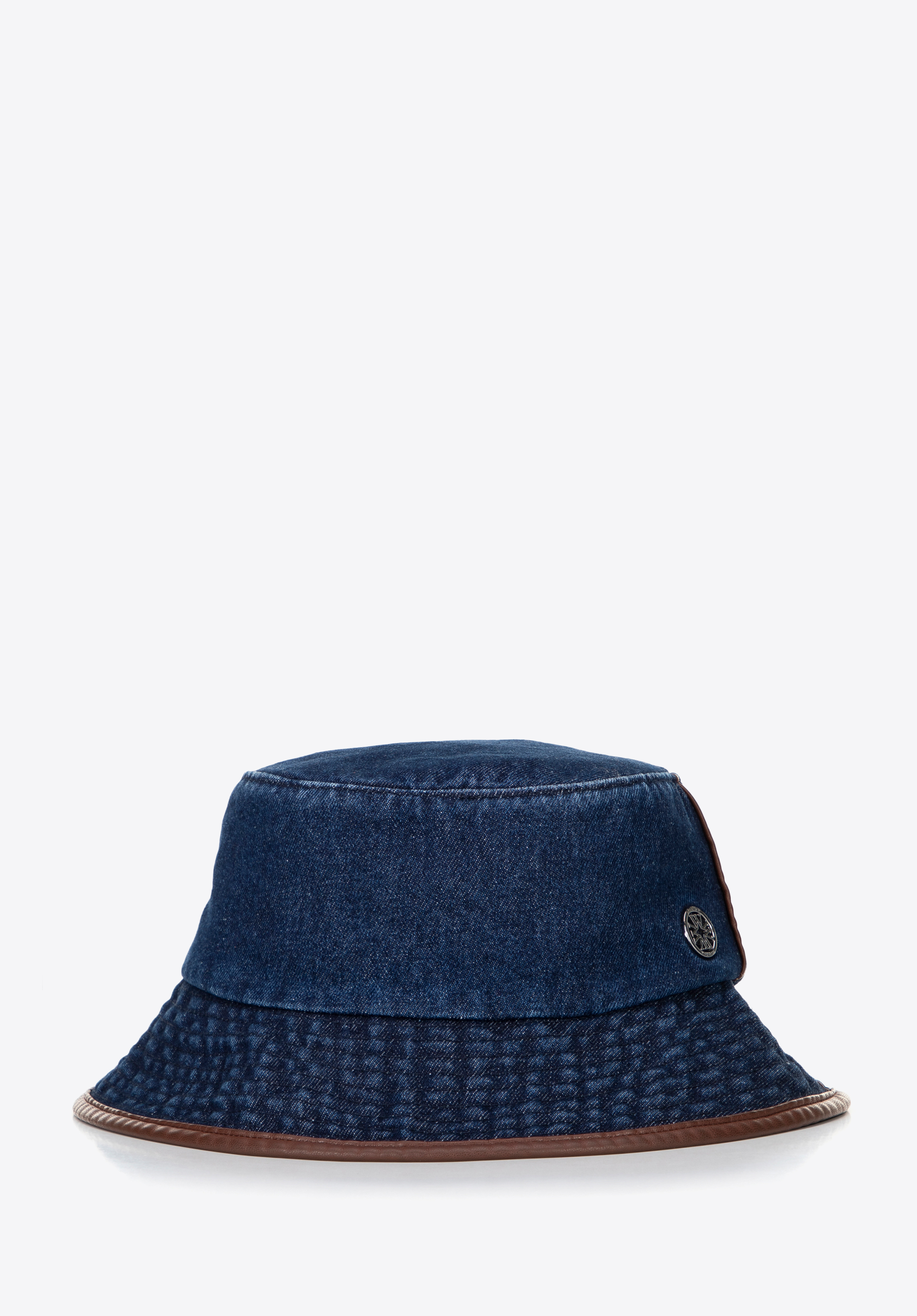 Klobúk zo zmesi bavlny, tmavomodro-hnedá, 100-HF-002-N, Obrázok 1