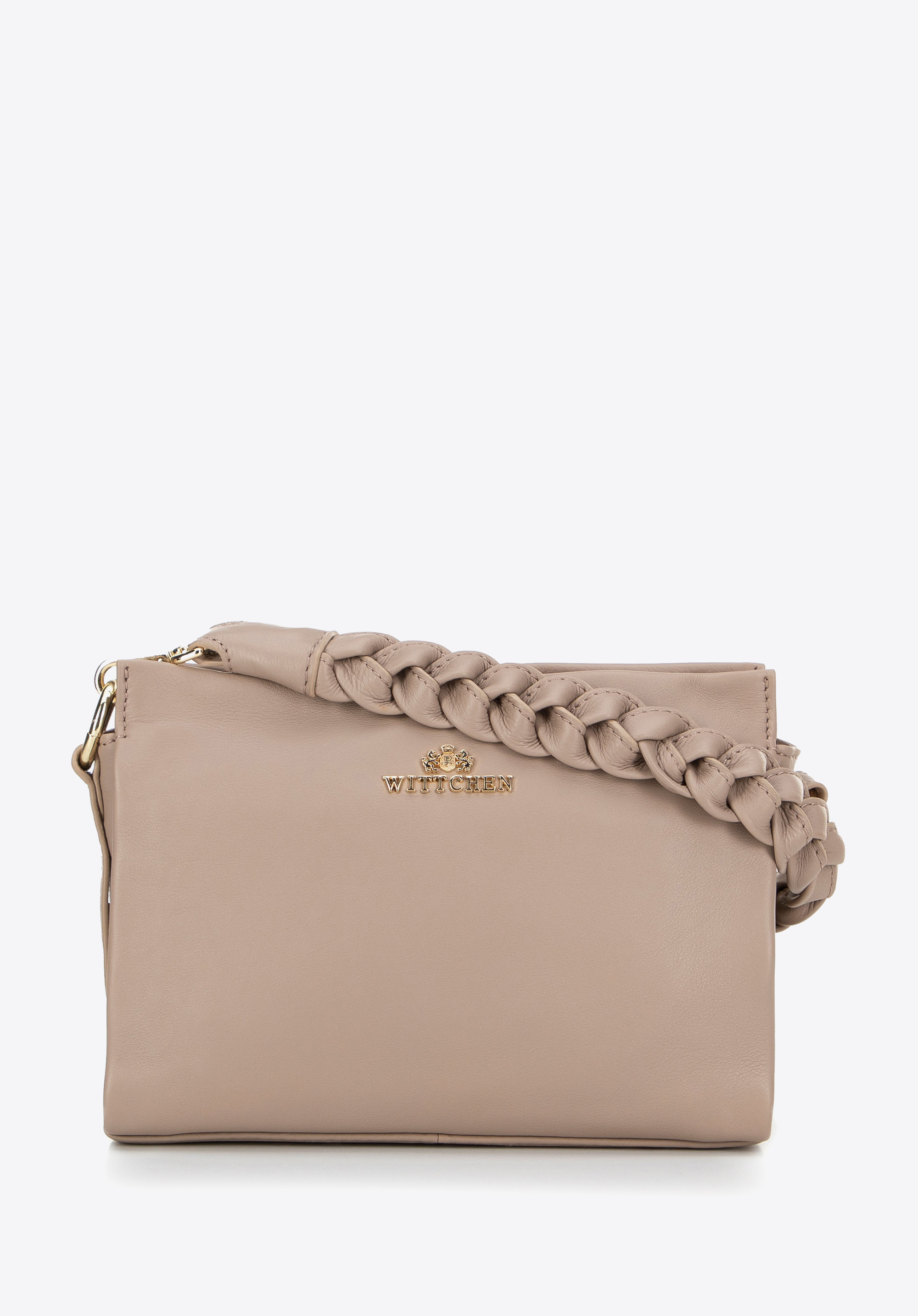 Dámská crossbody kabelka s tkaným uchem, tmavošedá, 99-4E-011-99, Obrázek 1