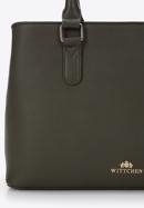 Dámská dvoukomorová kožená kabelka, tmavozelený, 97-4E-001-Z, Obrázek 5