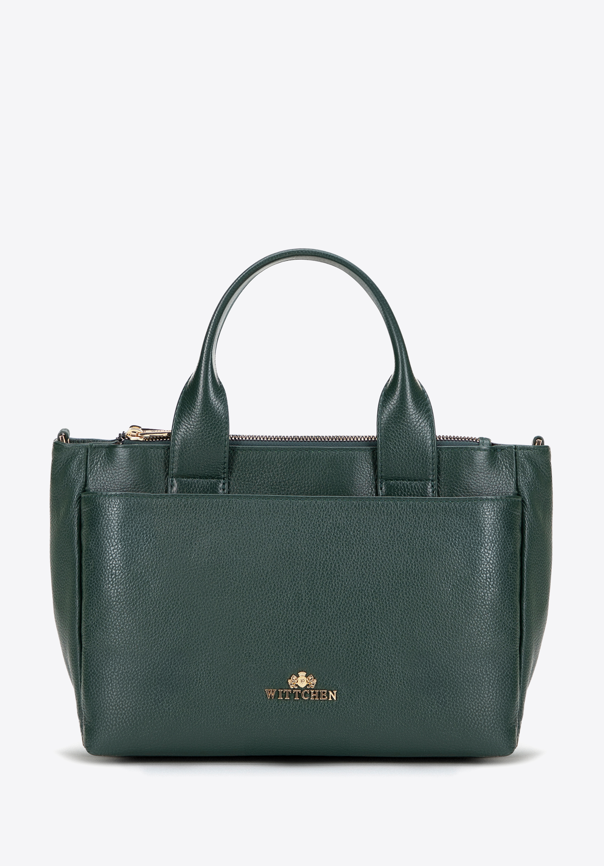 Dámská kožená taška s odnímatelným ramenním popruhem, tmavozelený, 101-4E-806-Z, Obrázek 1