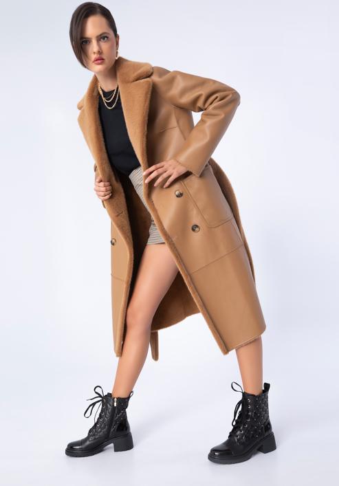 Oboustranný dámský kabát, velbloud, 97-9W-004-1-XL, Obrázek 3