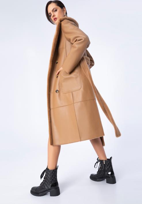 Oboustranný dámský kabát, velbloud, 97-9W-004-1-XL, Obrázek 4