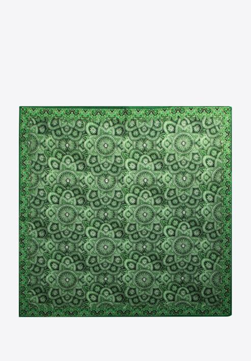 Eșarfă mare de mătase pentru femei, cu model, verde, 97-7D-S02-X15, Fotografie 1