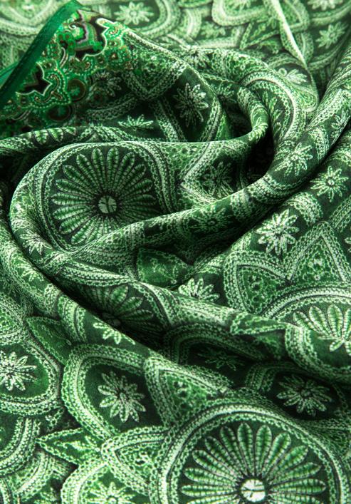 Eșarfă mare de mătase pentru femei, cu model, verde, 97-7D-S02-X15, Fotografie 3