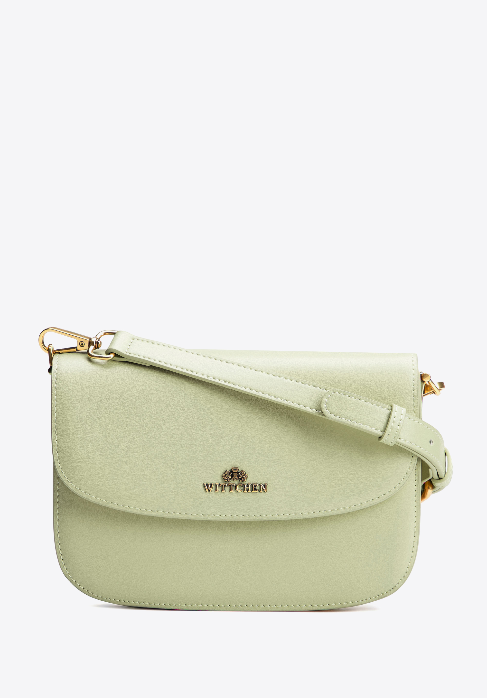 Mini geantă crossbody din piele, verde fistic, 100-4E-214-Z, Fotografie 1