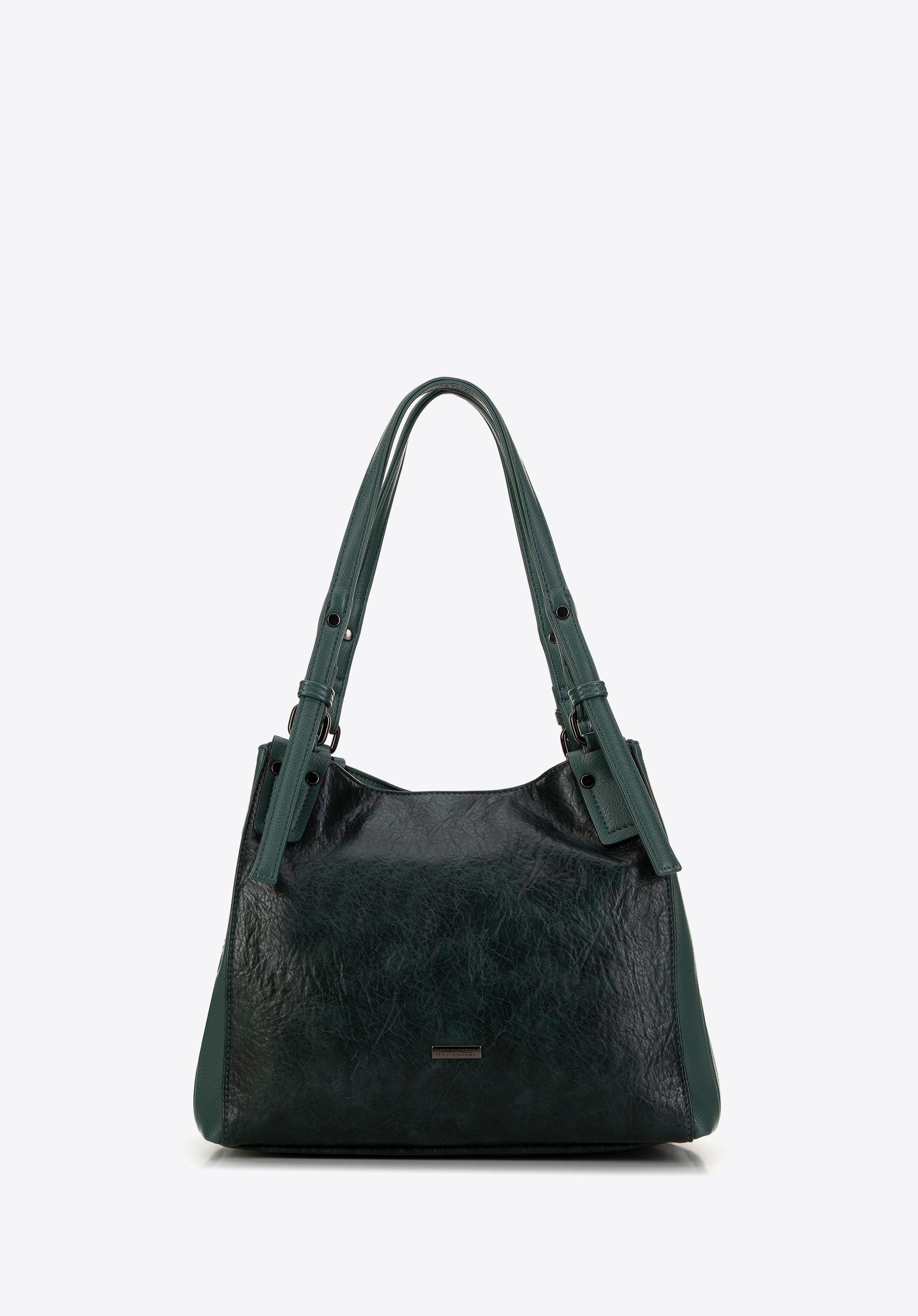 Geantă hobo de damă din piele artificială, verde, 99-4Y-716-Z, Fotografie 1