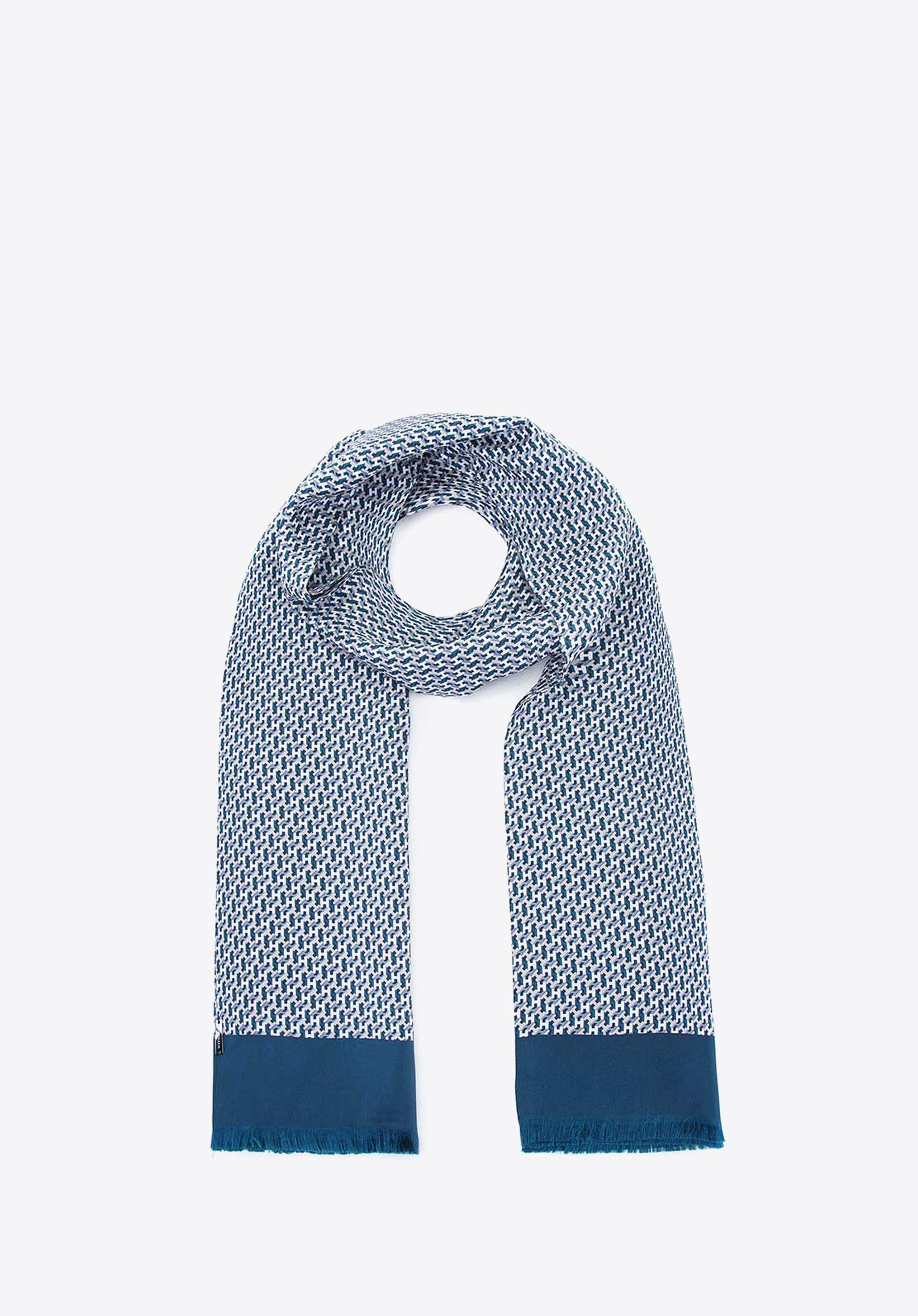 Eșarfă de mătase pentru bărbați, verde - gri, 93-7M-S41-5, Fotografie 1