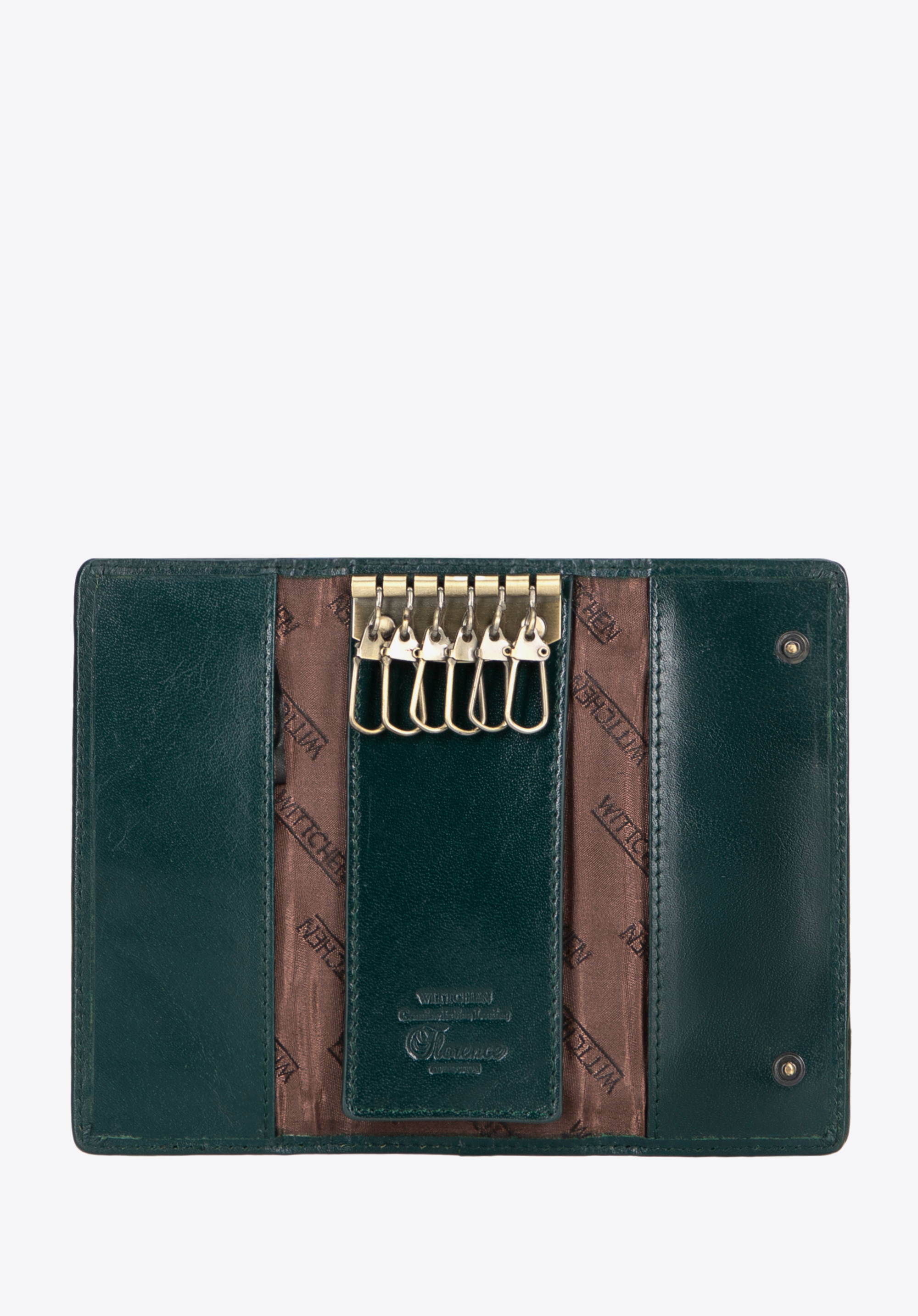 Husă pentru chei din piele lăcuită, verde, 14-2L-013-00, Fotografie 1