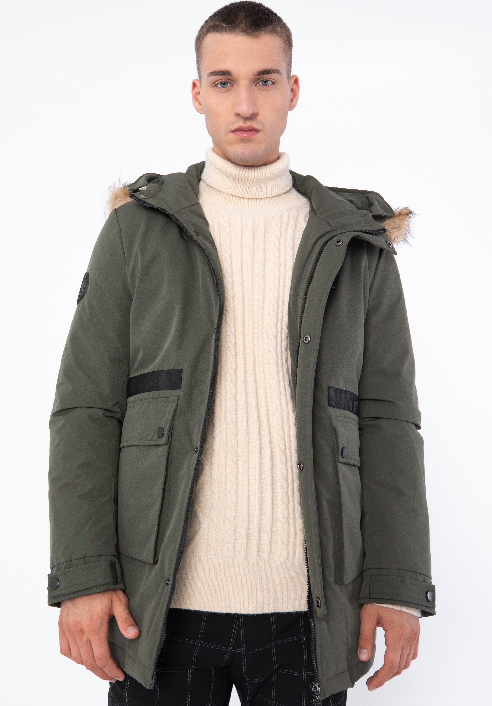 Jachetă căptușită pentru bărbați, verde, 97-9D-950-Z-2XL, Fotografie 1