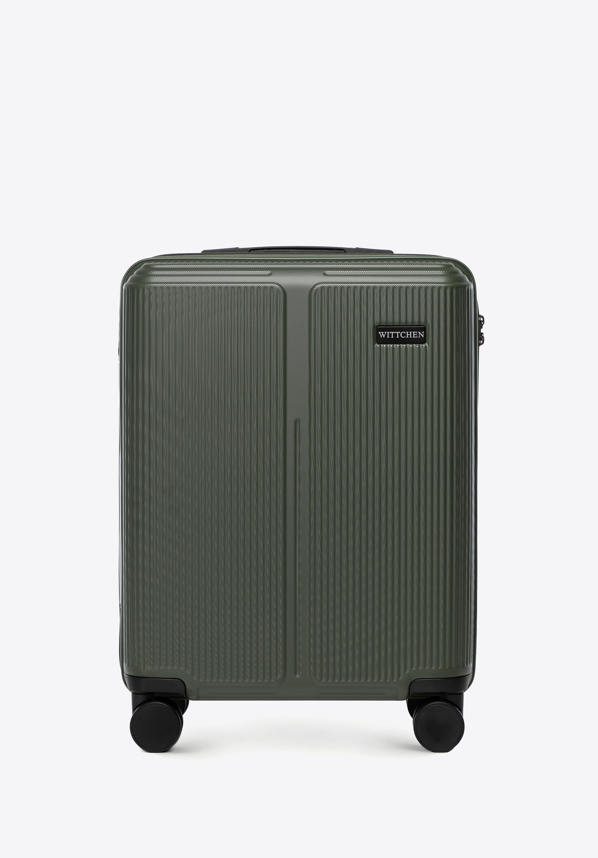 Valiză mică de cabină din ABS cu dungi, kaki, 56-3A-601-85, Fotografie 1