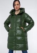 Palton de damă supradimensionat matlasat, verde, 97-9D-403-1-2XL, Fotografie 1