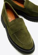 Pantofi cu platformă din piele de căprioară pentru femei, verde, 97-D-303-Z-39, Fotografie 8