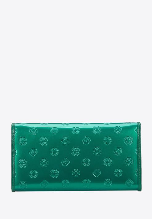 Portofel de damă din piele lăcuită cu monogramă, verde, 34-1-052-000, Fotografie 4