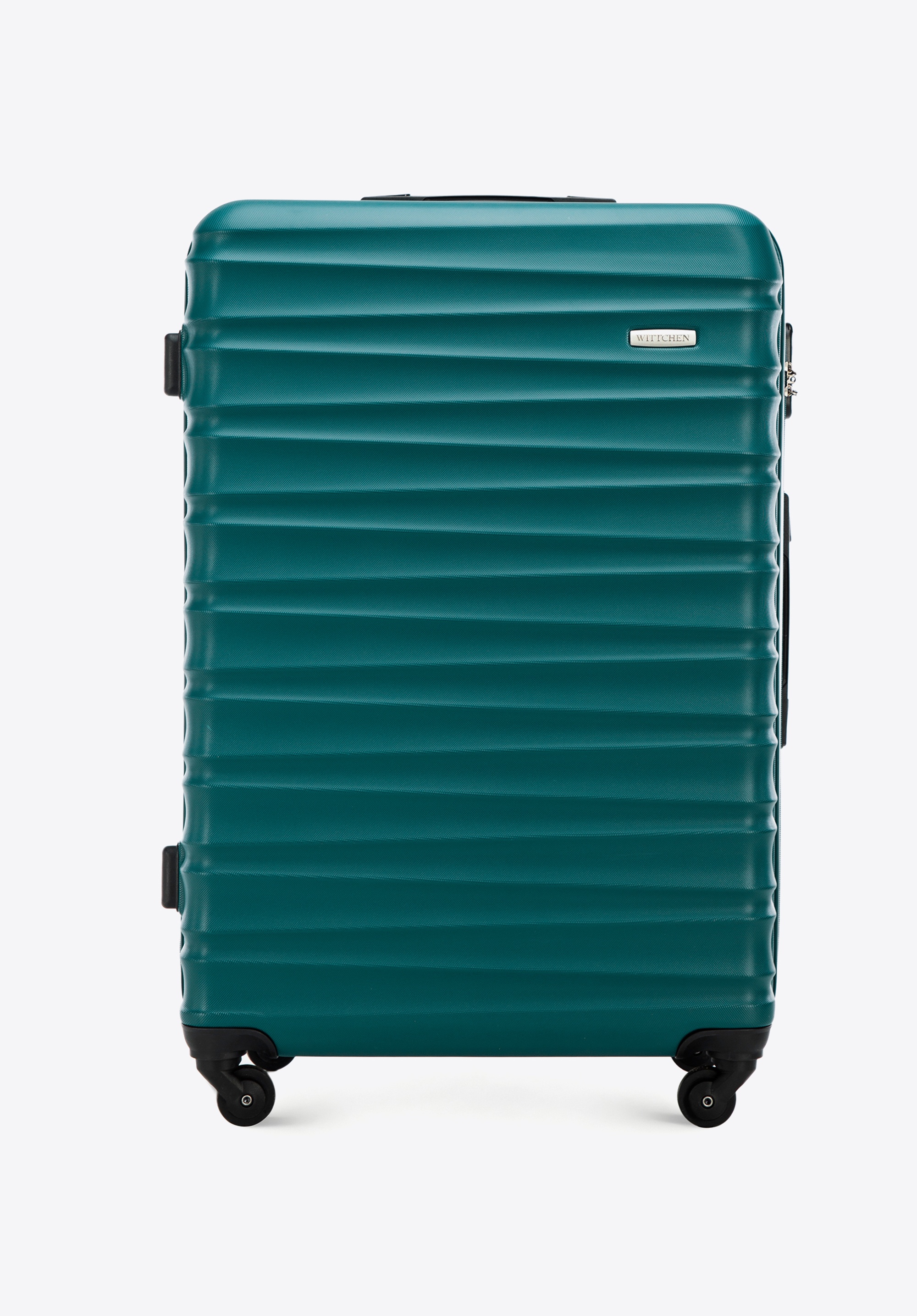 Valiză mare din ABS cu striații, verde, 56-3A-313-85, Fotografie 1