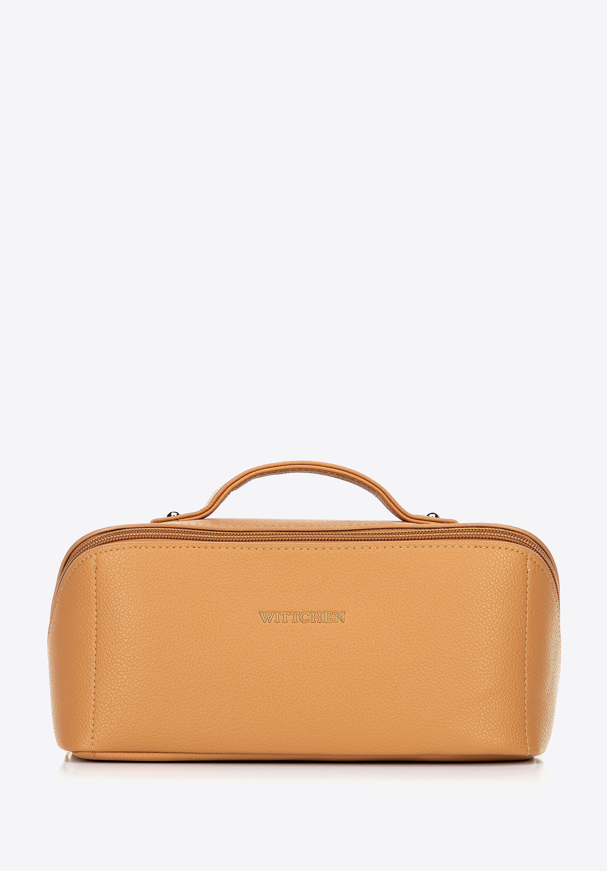 Ökobőr kozmetikai táska világosbarna