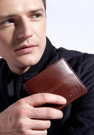 Férfi bőr pénztárca, világos barna, 14-1-116-L5, Fénykép 1