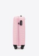 ABS Geometrikus kialakítású kabinbőrönd, világos rózsaszín, 56-3A-751-11, Fénykép 2