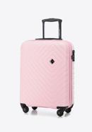 ABS Geometrikus kialakítású kabinbőrönd, világos rózsaszín, 56-3A-751-11, Fénykép 4