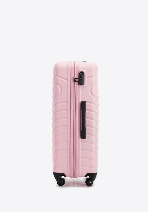 ABS Nagy bőrönd geometriai mintával, világos rózsaszín, 56-3A-753-11, Fénykép 2