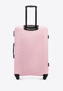 ABS Nagy bőrönd geometriai mintával, világos rózsaszín, 56-3A-753-35, Fénykép 3