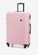 ABS Nagy bőrönd geometriai mintával, világos rózsaszín, 56-3A-753-35, Fénykép 4