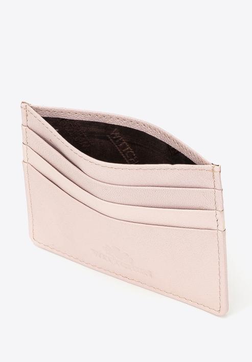 Klasszikus bőr hitelkártya tok, világos rózsaszín, 98-2-002-BB, Fénykép 2