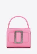 Női műbőr mini táska fényes csattal, világos rózsaszín, 97-4Y-756-P, Fénykép 1