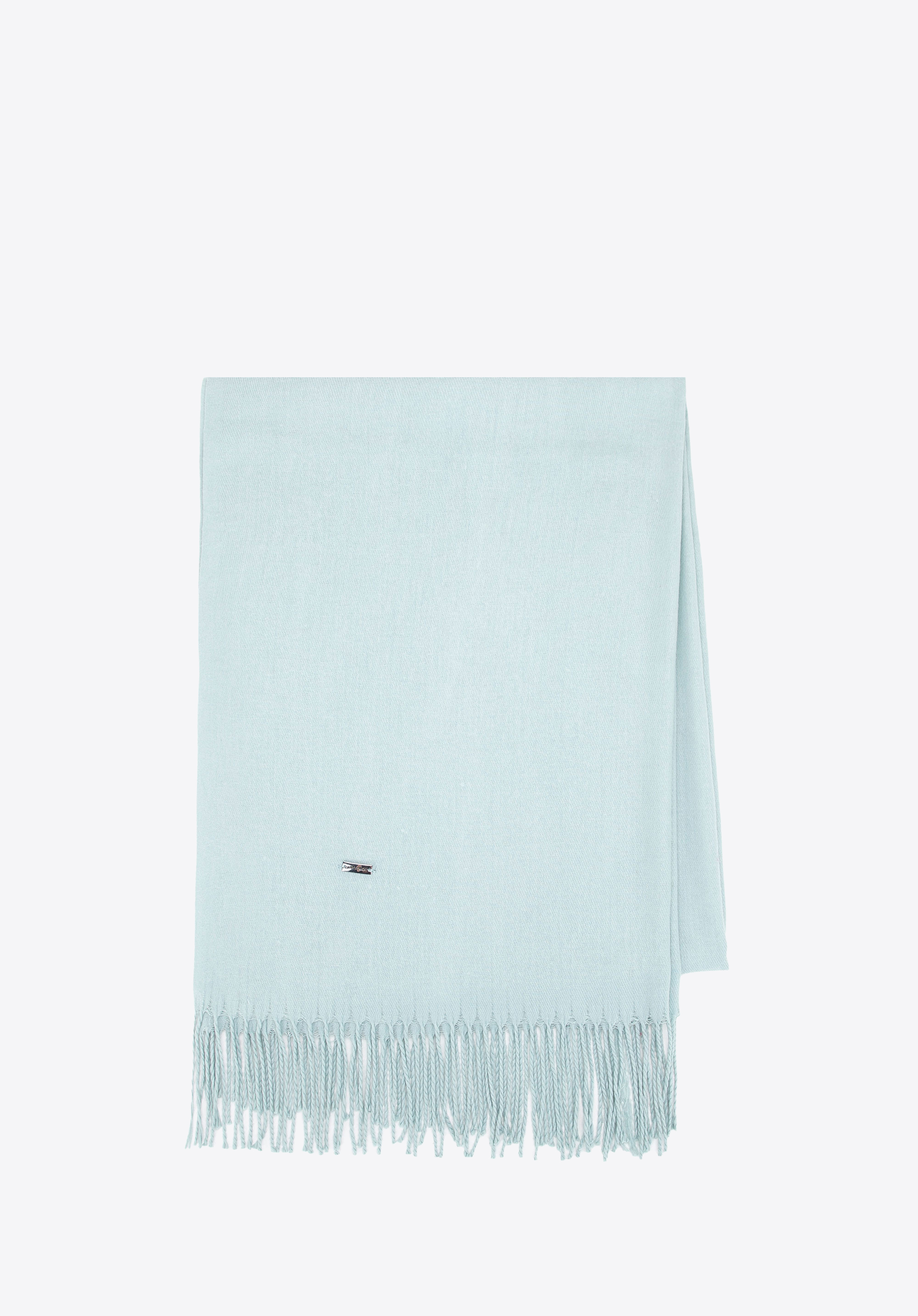 Női egyszínű rojtos sál, Világoskék, 101-7F-100-8, Fénykép 1