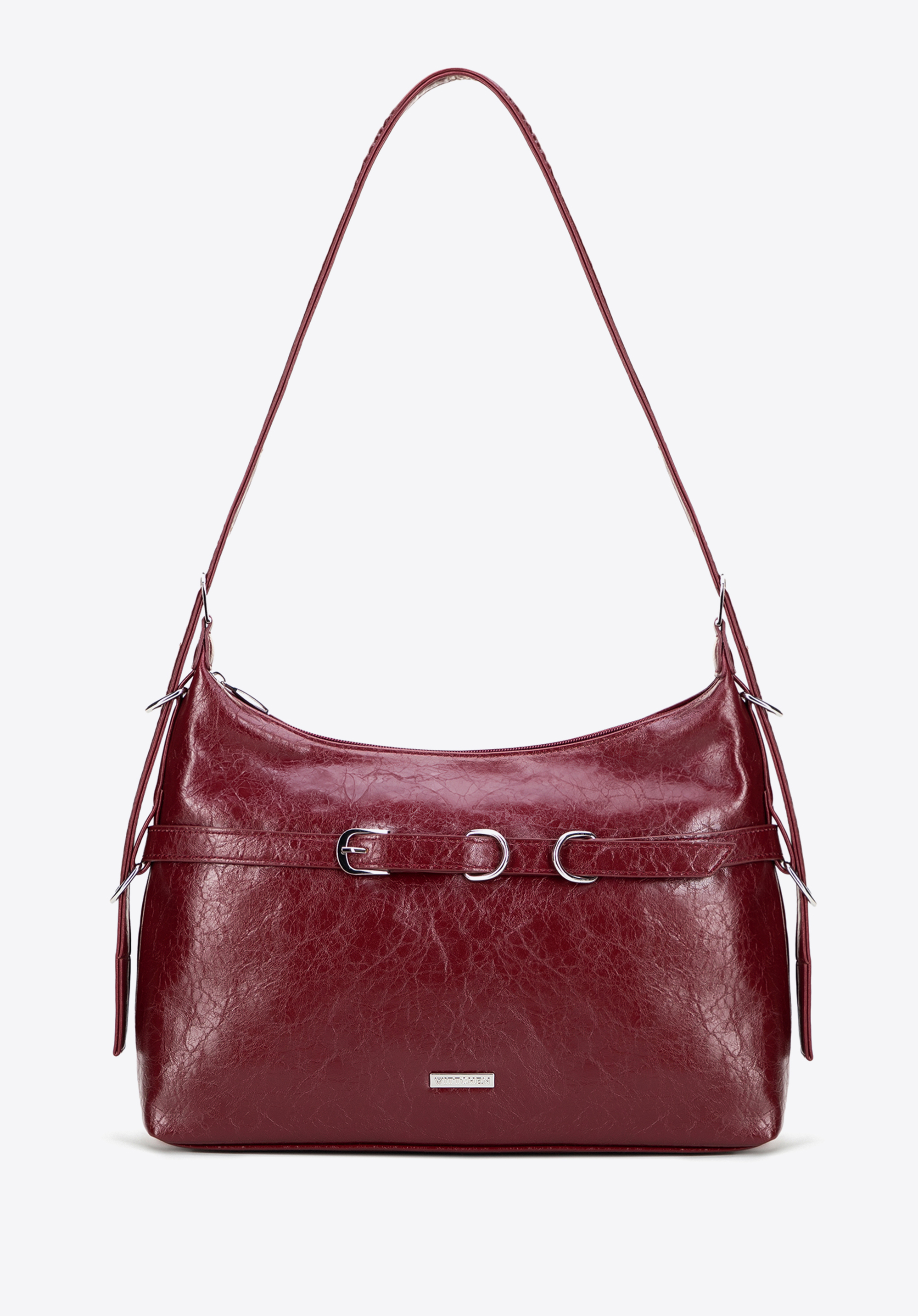 Dámská crossbody kabelka z umělé kůže, vínová, 101-4Y-406-3, Obrázek 1