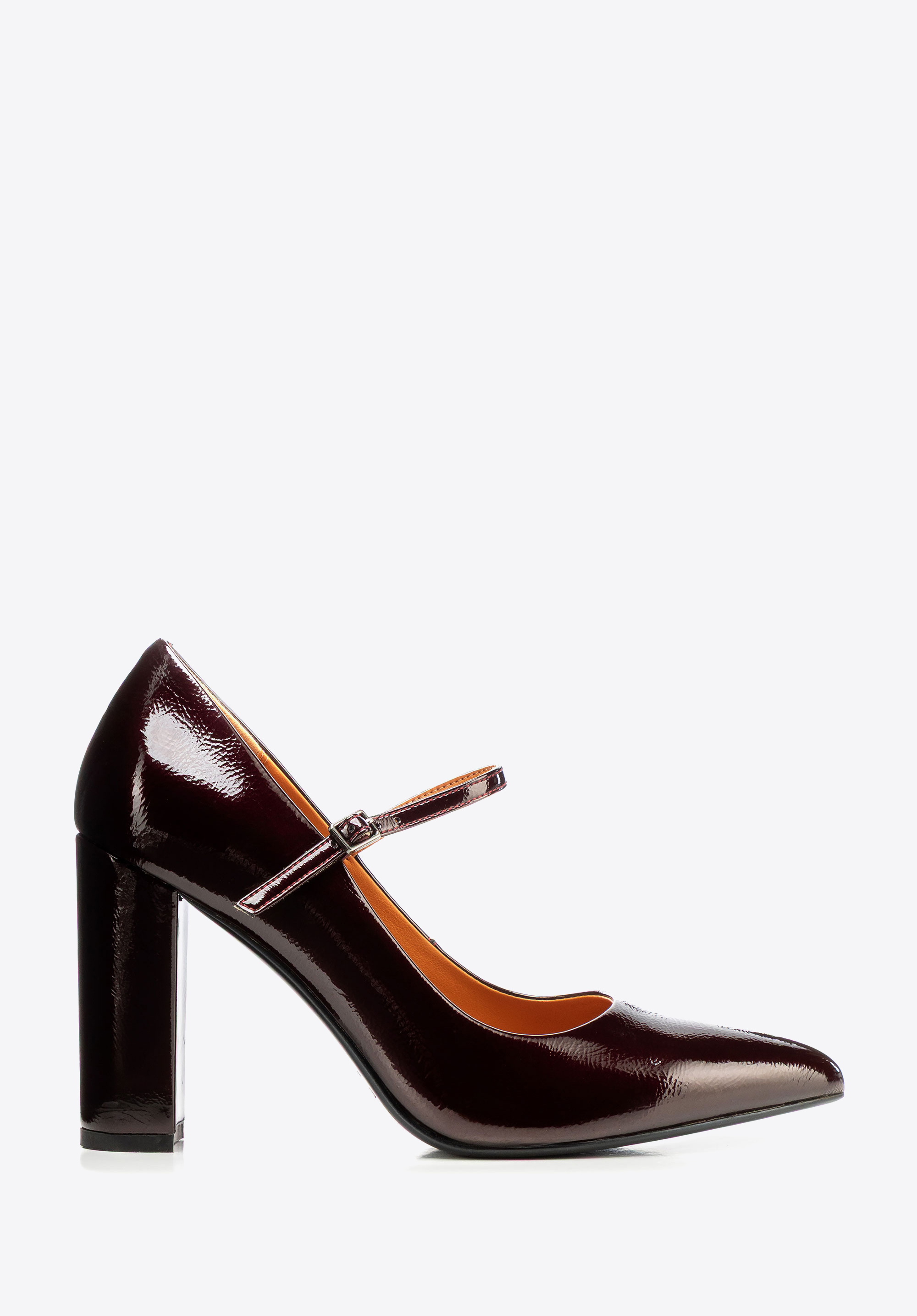 Lakované kožené lodičky s vysokým podpatkem, vínová, 101-D-956-3-35, Obrázek 1