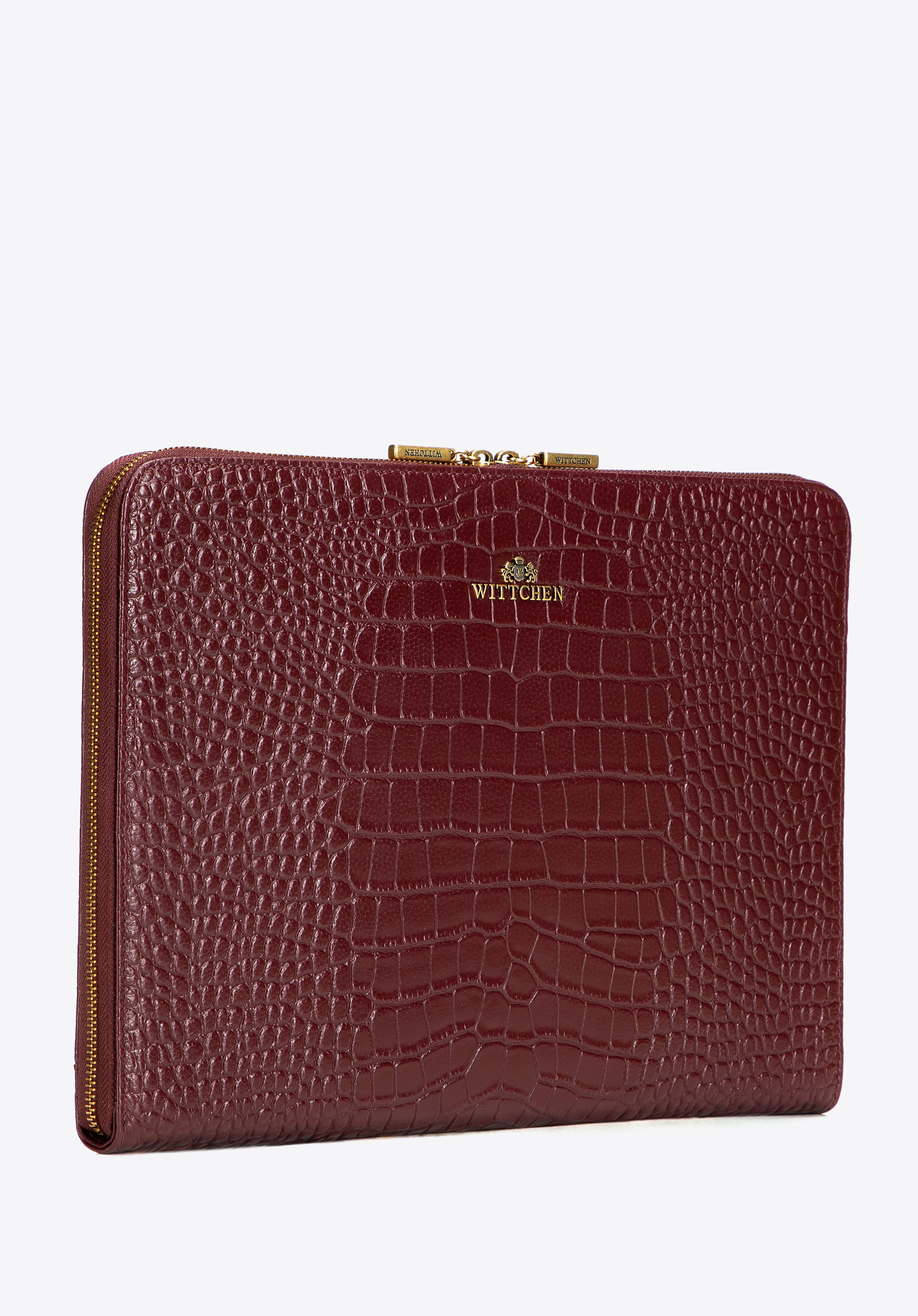 Taška na notebook z kůže s krokodýlím vzorem 15", vínová, 103-2E-612-3, Obrázek 1