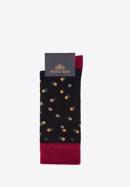Pánské ponožky s barevnými puntíky, vínovo-černá, 98-SM-050-X2-40/42, Obrázek 1