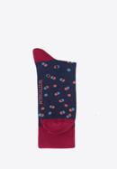 Pánské ponožky s barevnými puntíky, vínovo-tmavěmodrá, 98-SM-050-X3-43/45, Obrázek 3