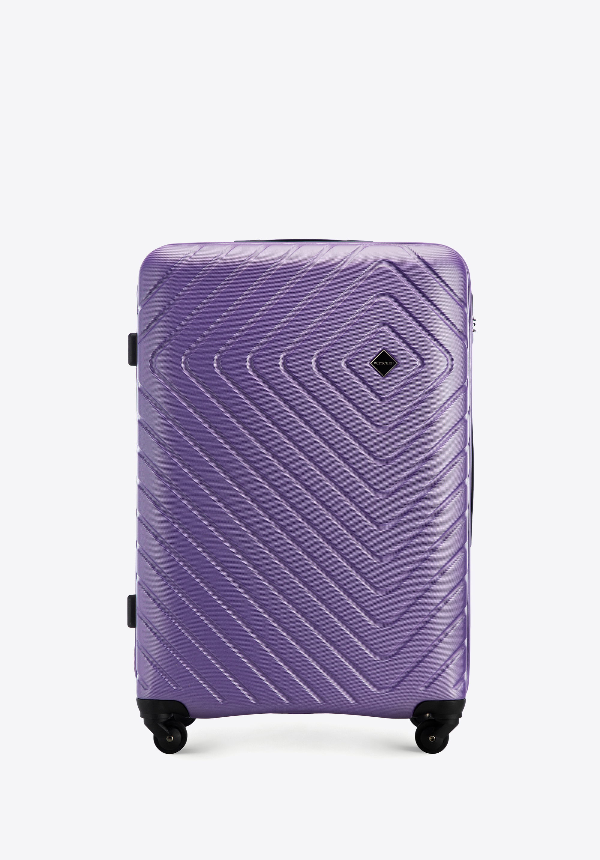Geamantan mare din ABS cu model geometric ștanțat, violet, 56-3A-753-25, Fotografie 1