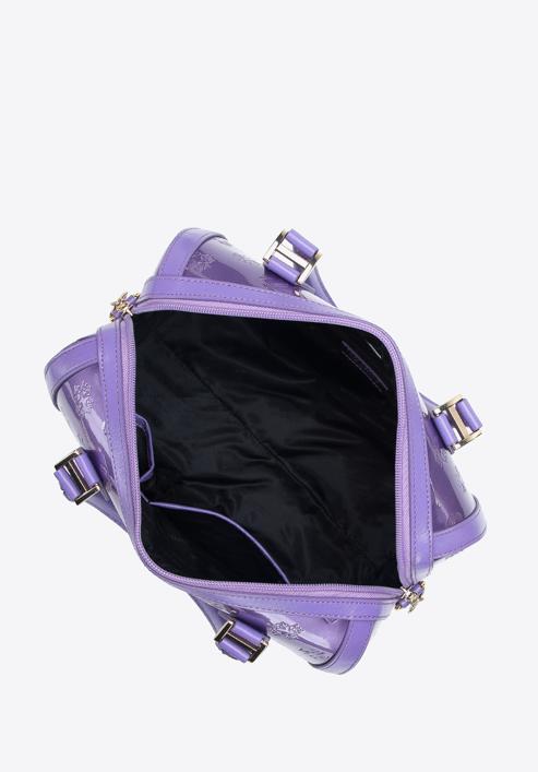 Geanta de mână din piele lacuită metalică, violet, 34-4-239-PP, Fotografie 4