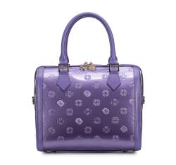 Geanta tip cufăr din piele lacuită metalică, violet, 34-4-239-FF, Fotografie 1