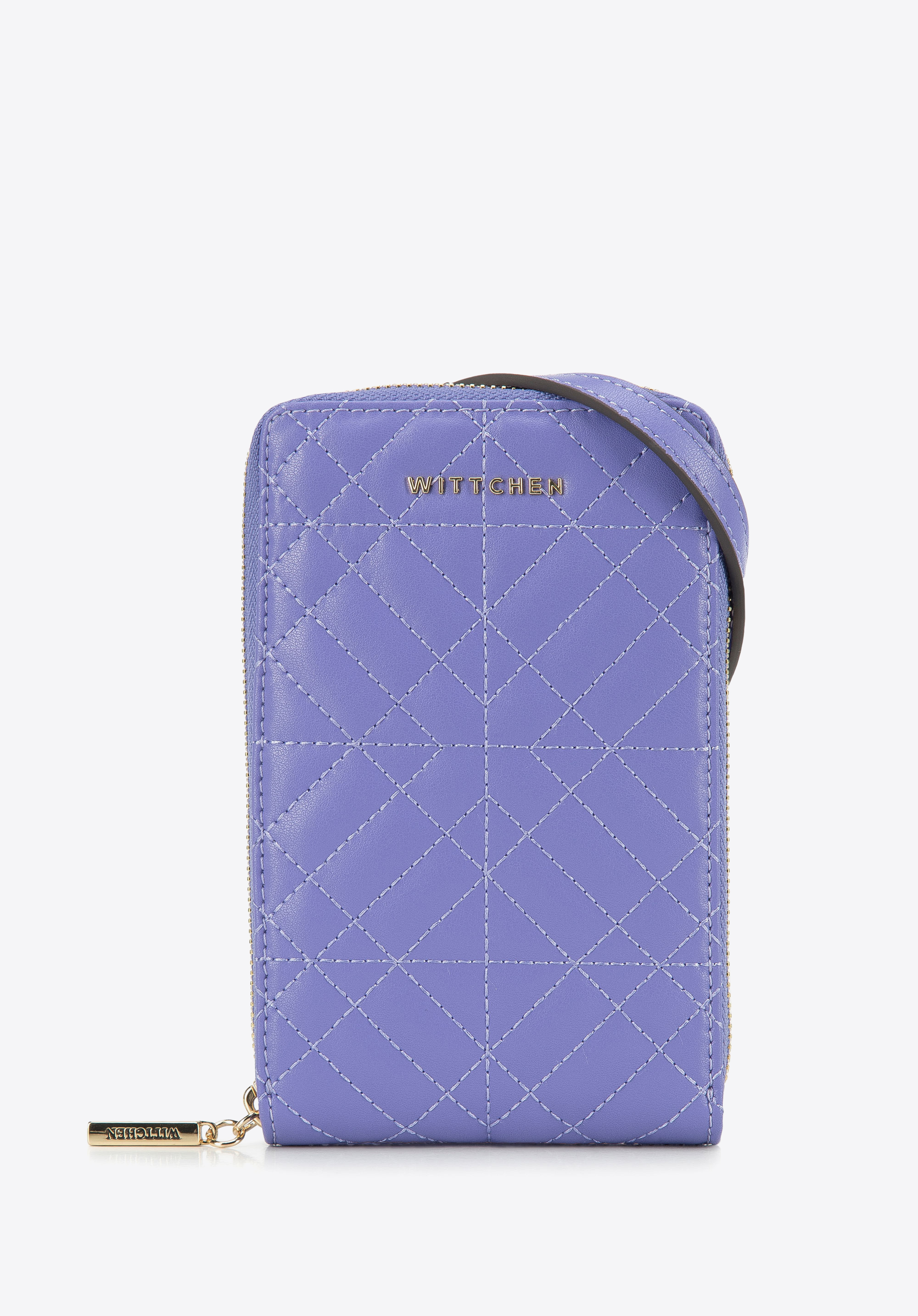 Mini geanta din piele matlasată violet