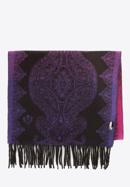Șal de damă cu efect de umbrire, ornamentat, violet - negru, 91-7D-X26-X1, Fotografie 1