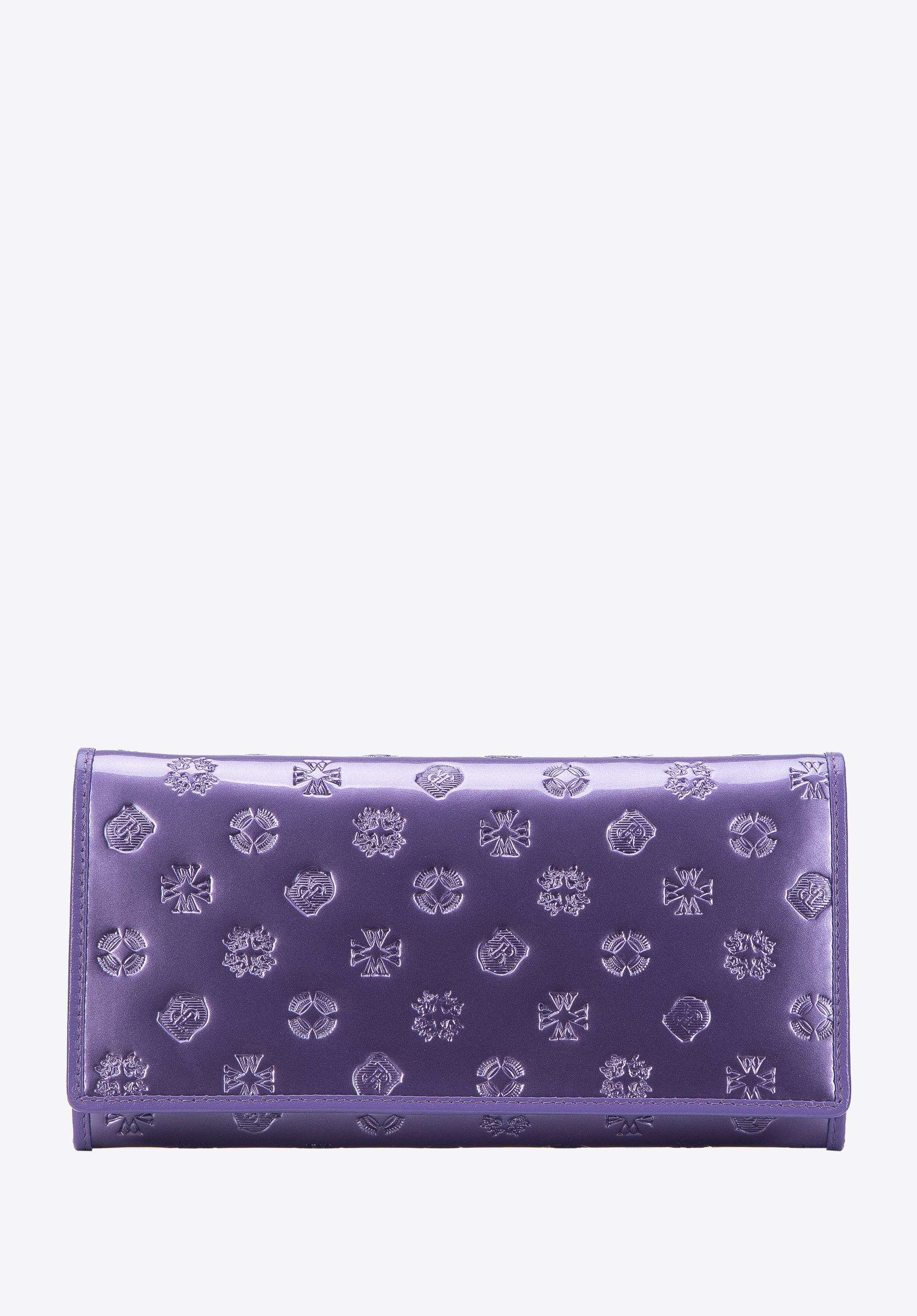 Portofel de damă din piele cu monogramă în relief