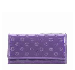 Portofel de damă din piele lăcuită cu monogramă, violet, 34-1-052-FF, Fotografie 1