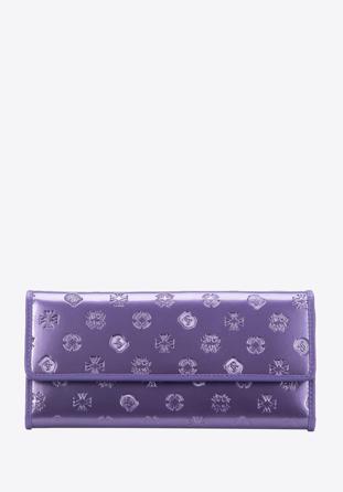 Portofel de damă din piele lacuită cu monogramă, violet, 34-1-413-FF, Fotografie 1
