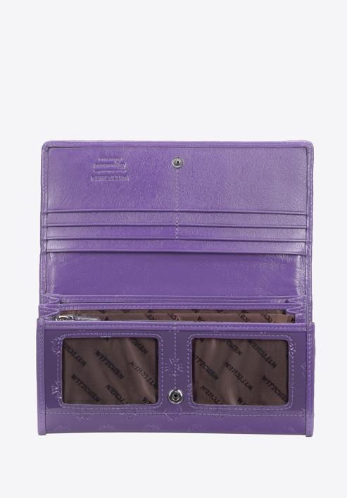 Portofel de damă din piele lăcuită cu monogramă, violet, 34-1-052-000, Fotografie 2