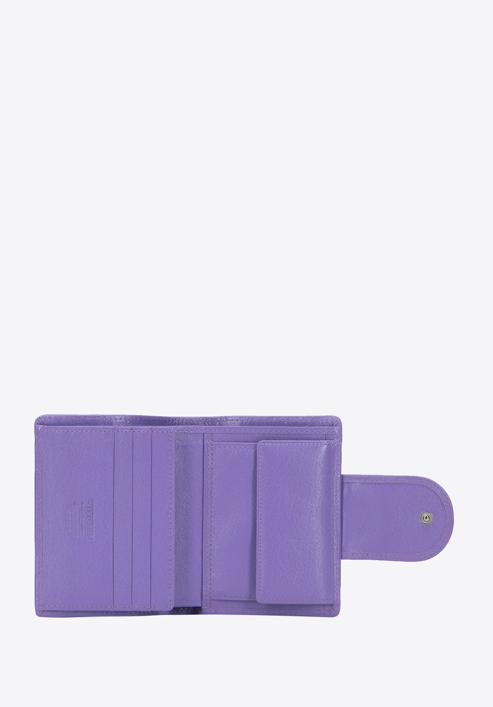 Portofel de damă din piele lăcuită monogramă, închidere cu capsă, violet, 34-1-362-FF, Fotografie 2