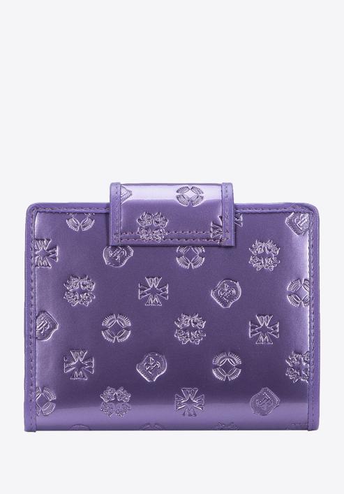Portofel de damă din piele lăcuită monogramă, închidere cu capsă, violet, 34-1-362-FF, Fotografie 4