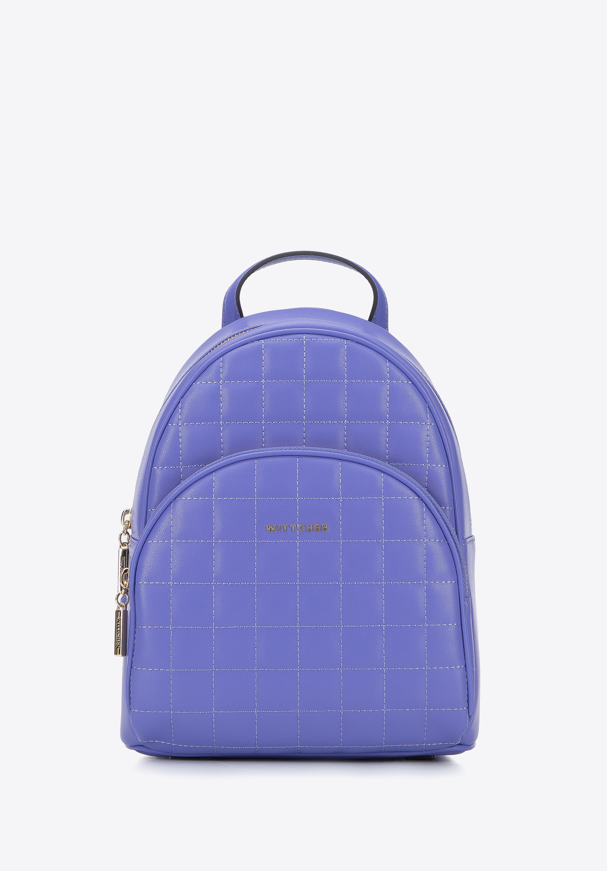 Rucsac mic de damă din piele cu partea din fața matlasată, violet, 95-4E-656-V, Fotografie 1